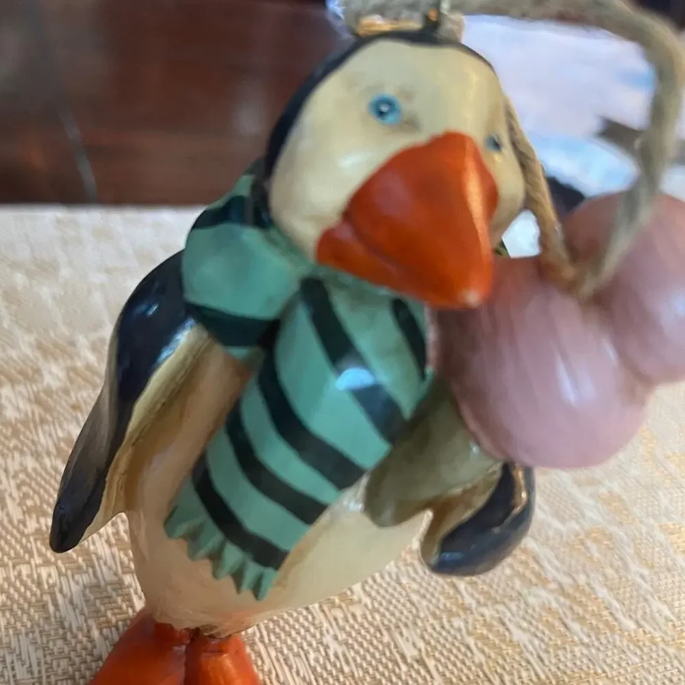 Standing Penguin Christmas ornament wood look